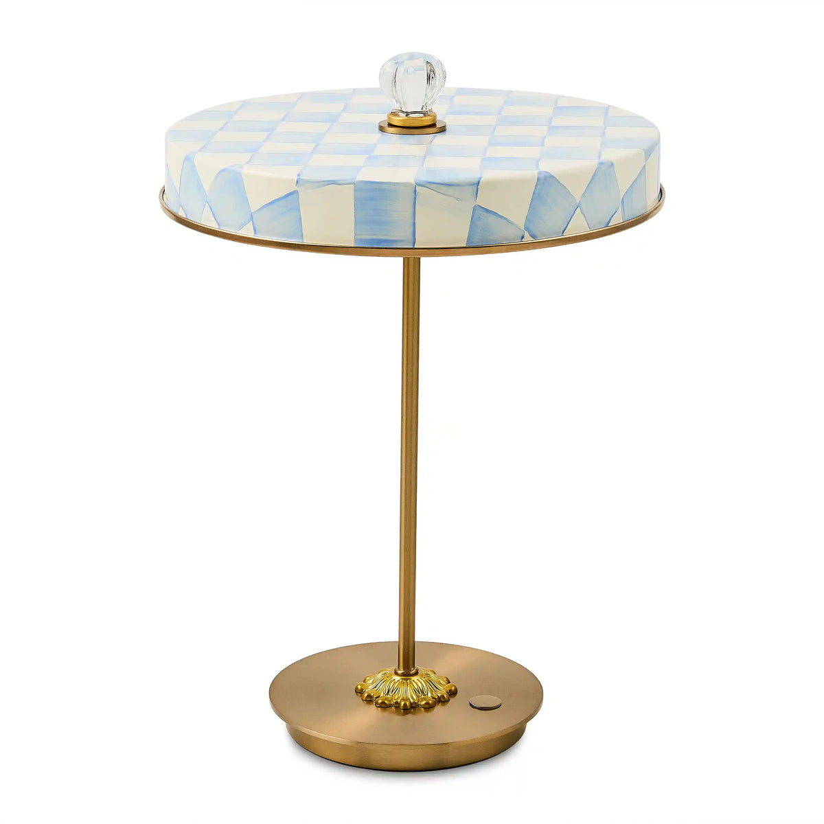 Courtly Check LED Rechargeable Disk Table Lamp