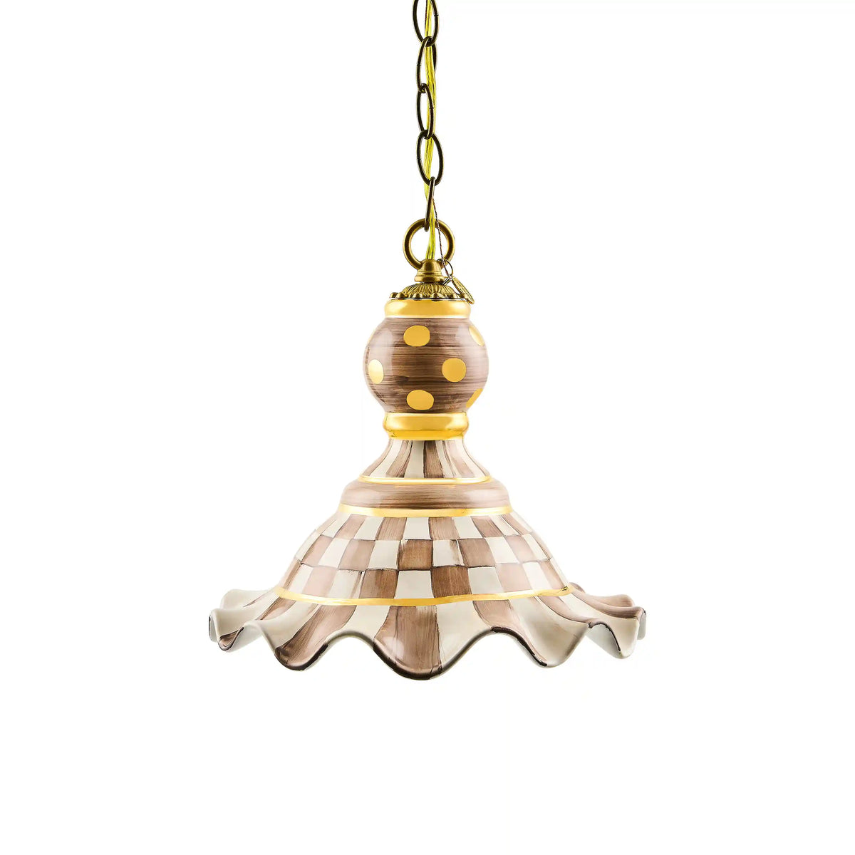 Courtly Check Ceramic Fluted Hanging Lamp