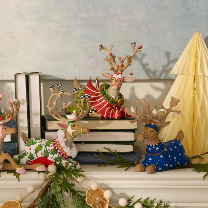 Patience Brewster Dash Away Sitting Prancer Reindeer Figure