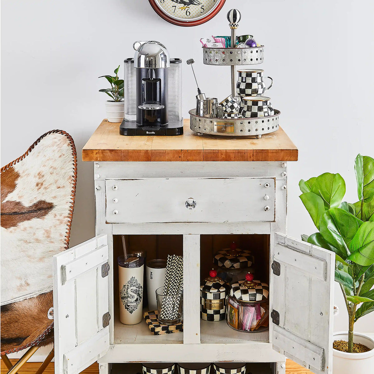 Mocha Check Teacup