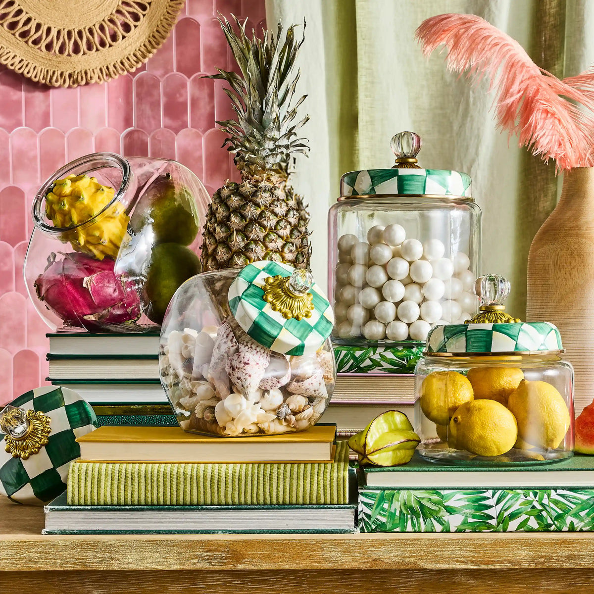 Sweets Jar with Sterling Check Lid
