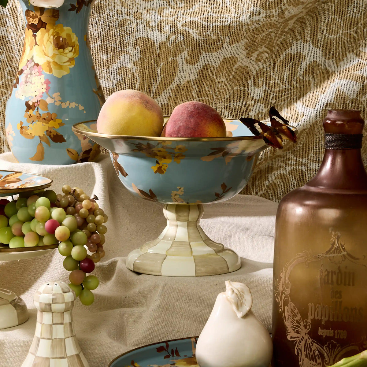 White Flower Market Large Compote