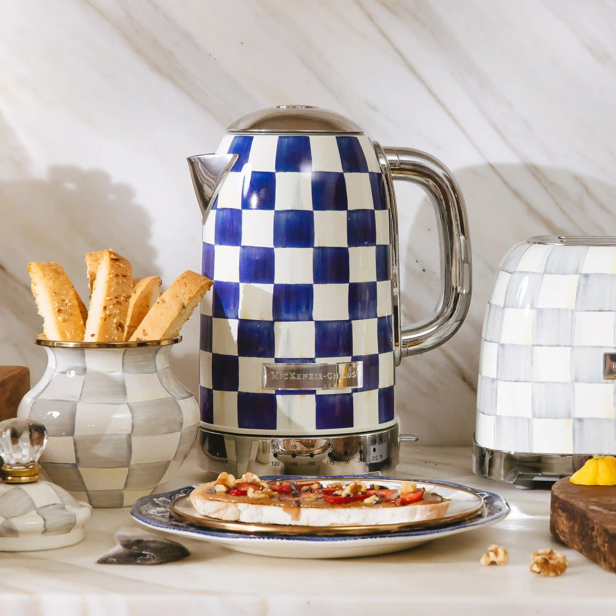 Mocha Check Electric Kettle