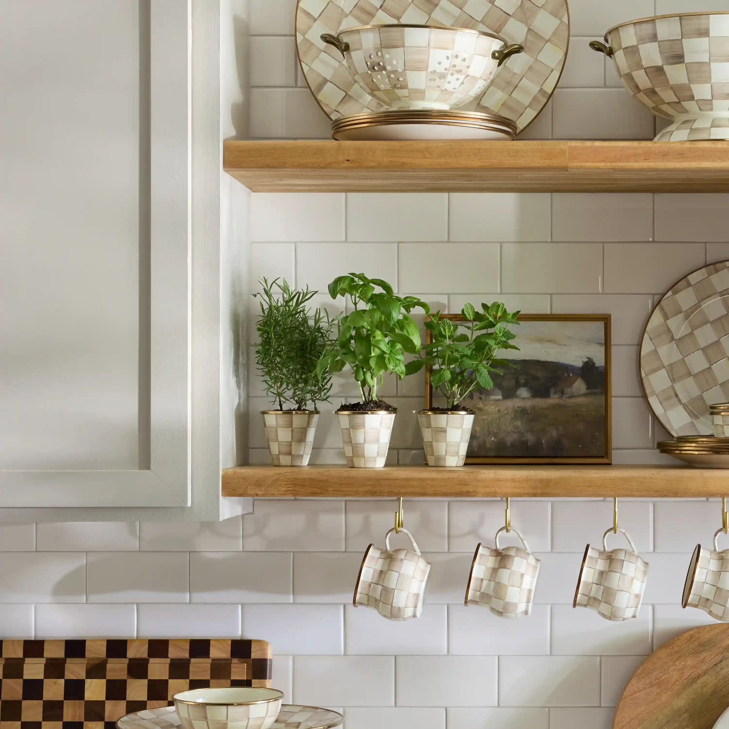 Rosy Check Herb Pots, Set of 3