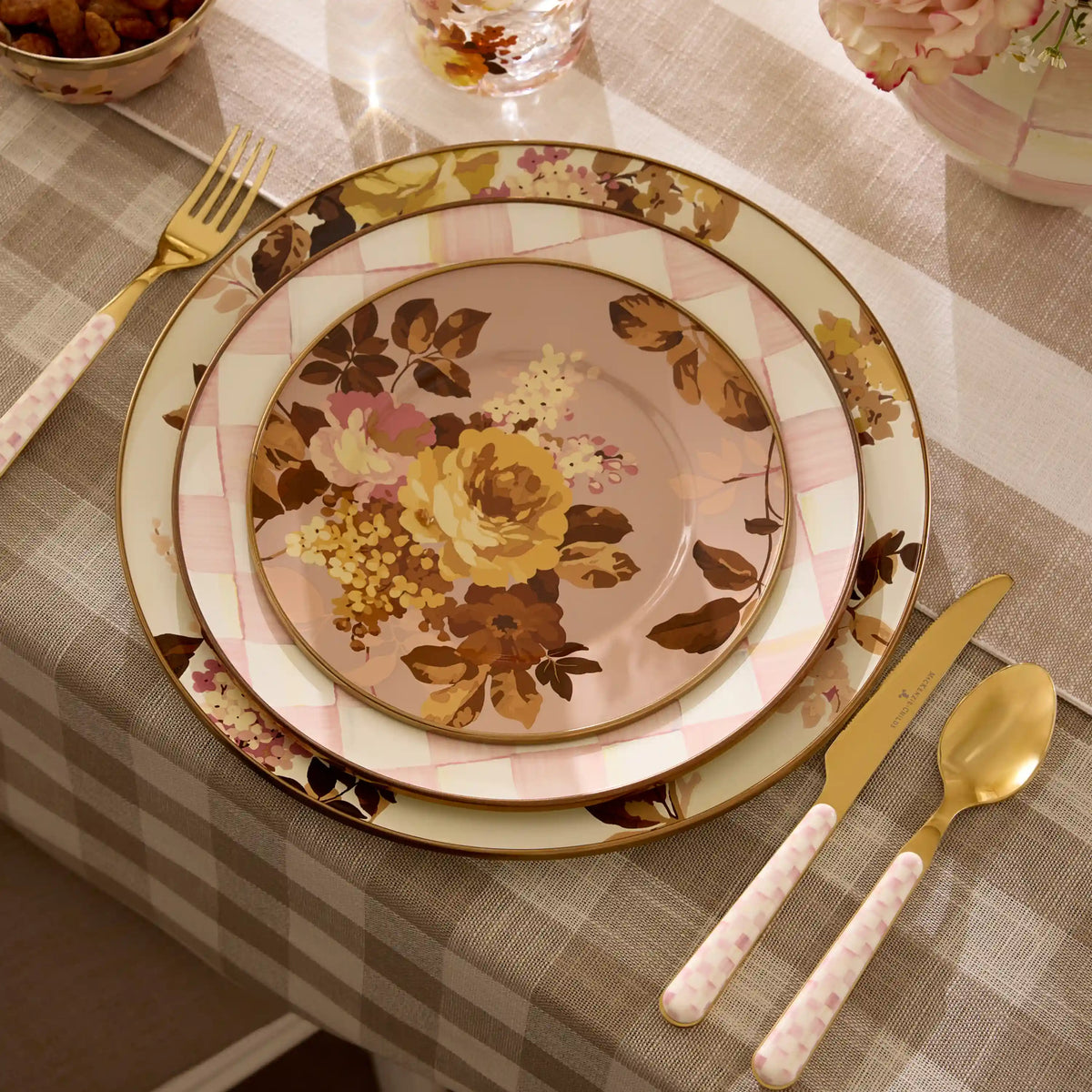 Sterling Check Bistro Flatware 5 Piece Place Setting