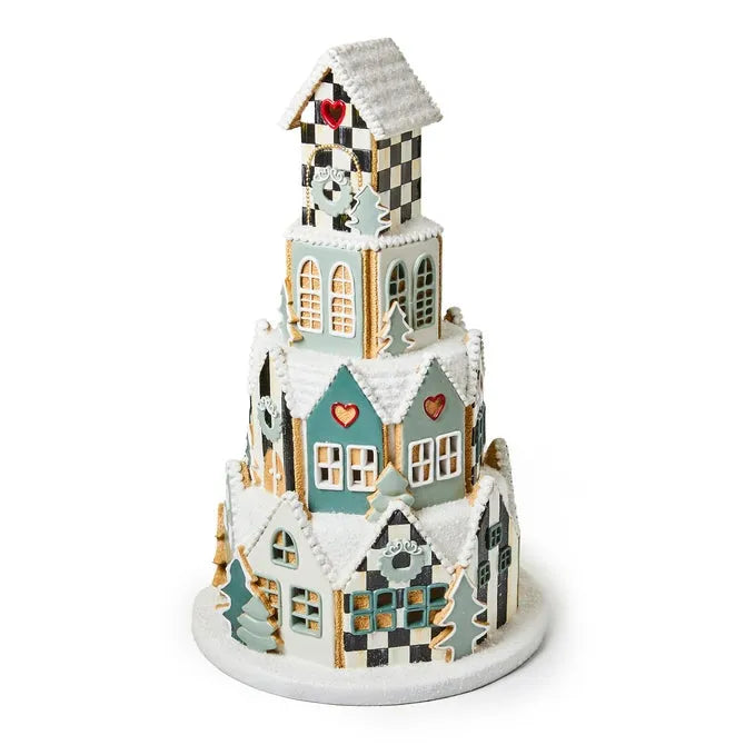 Illuminated Farmhouse Gingerbread Village