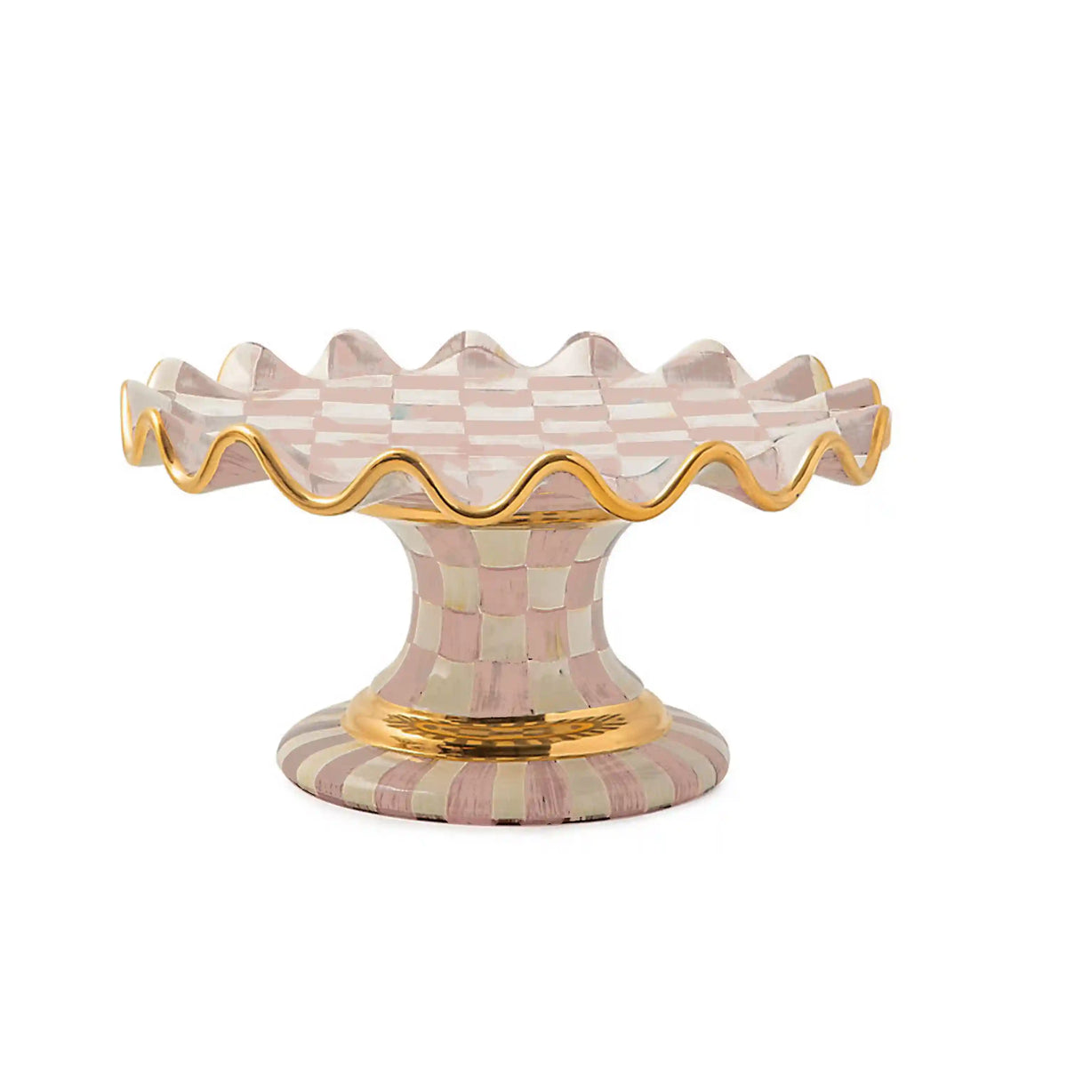 Courtly Check Ceramic Fluted Cake Stand