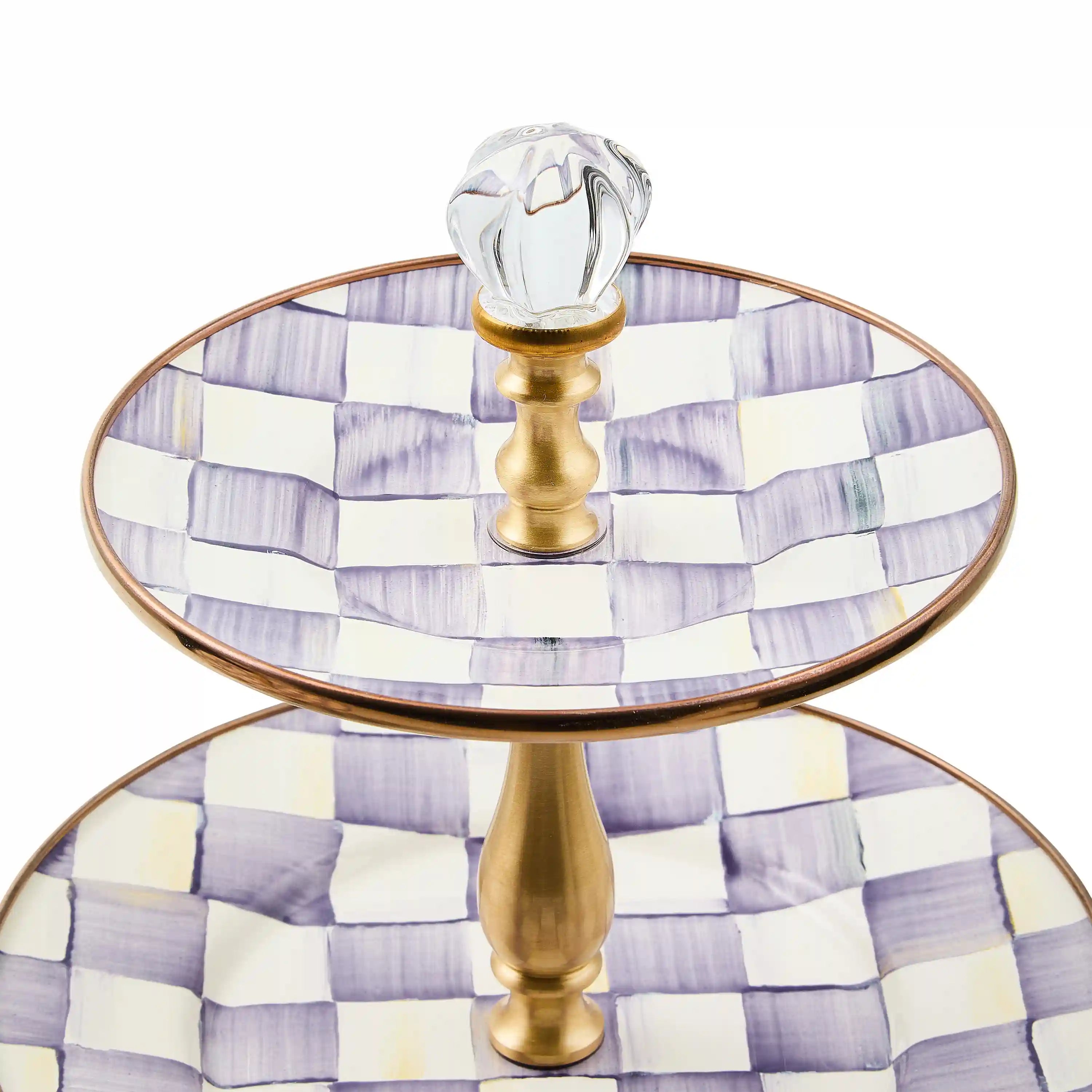 Violet Check Two Tier Sweet Stand