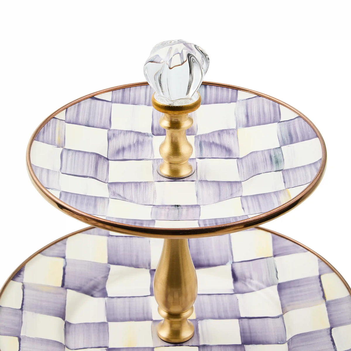 Mocha Check Two Tier Sweet Stand