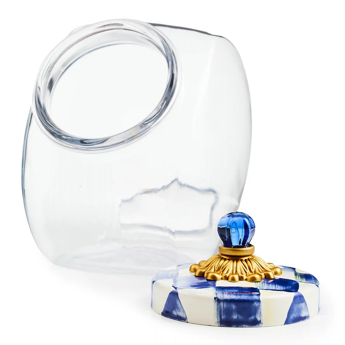 Cookie Jar with Emerald Check Lid