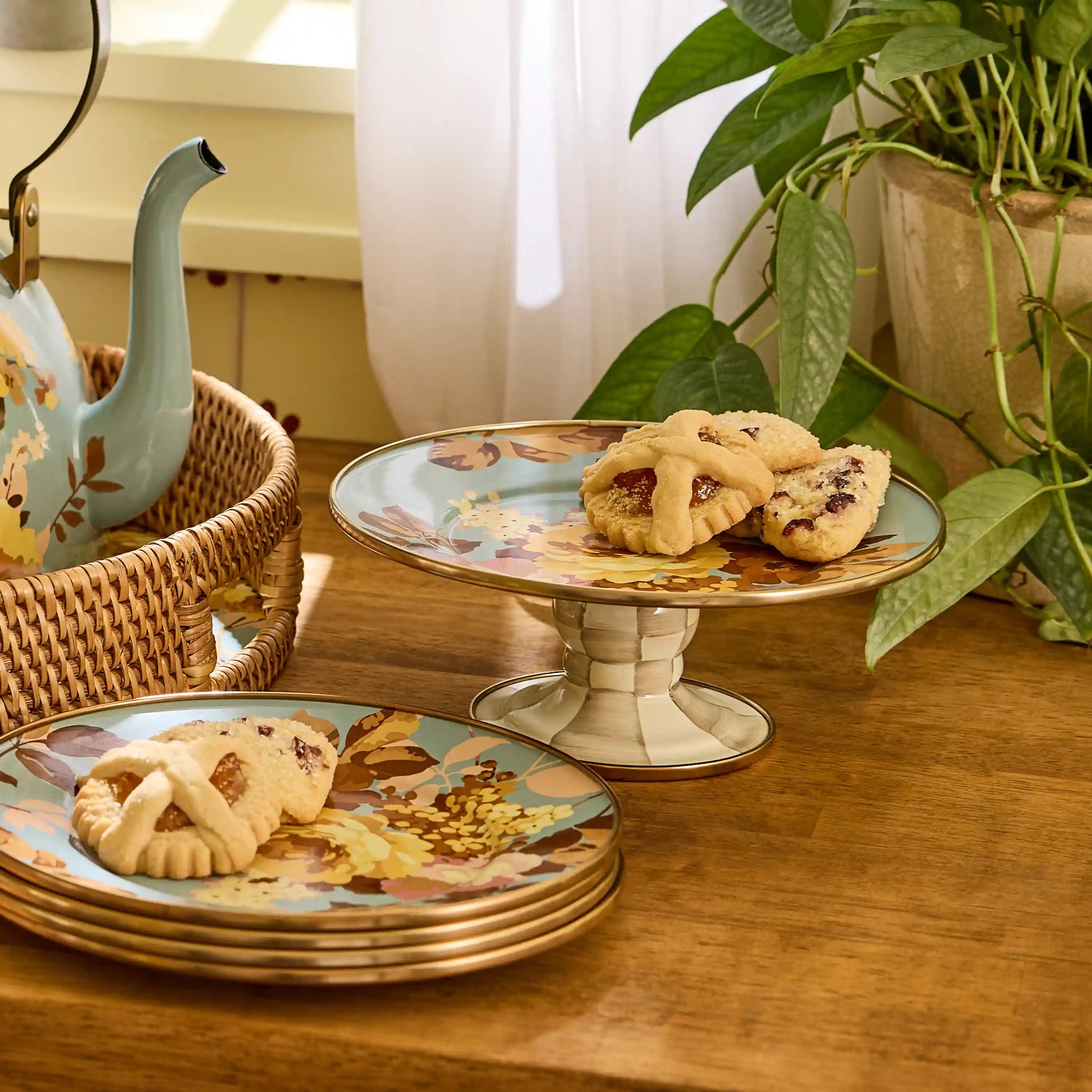 Wild Rose Mauve Mini Pedestal Platter