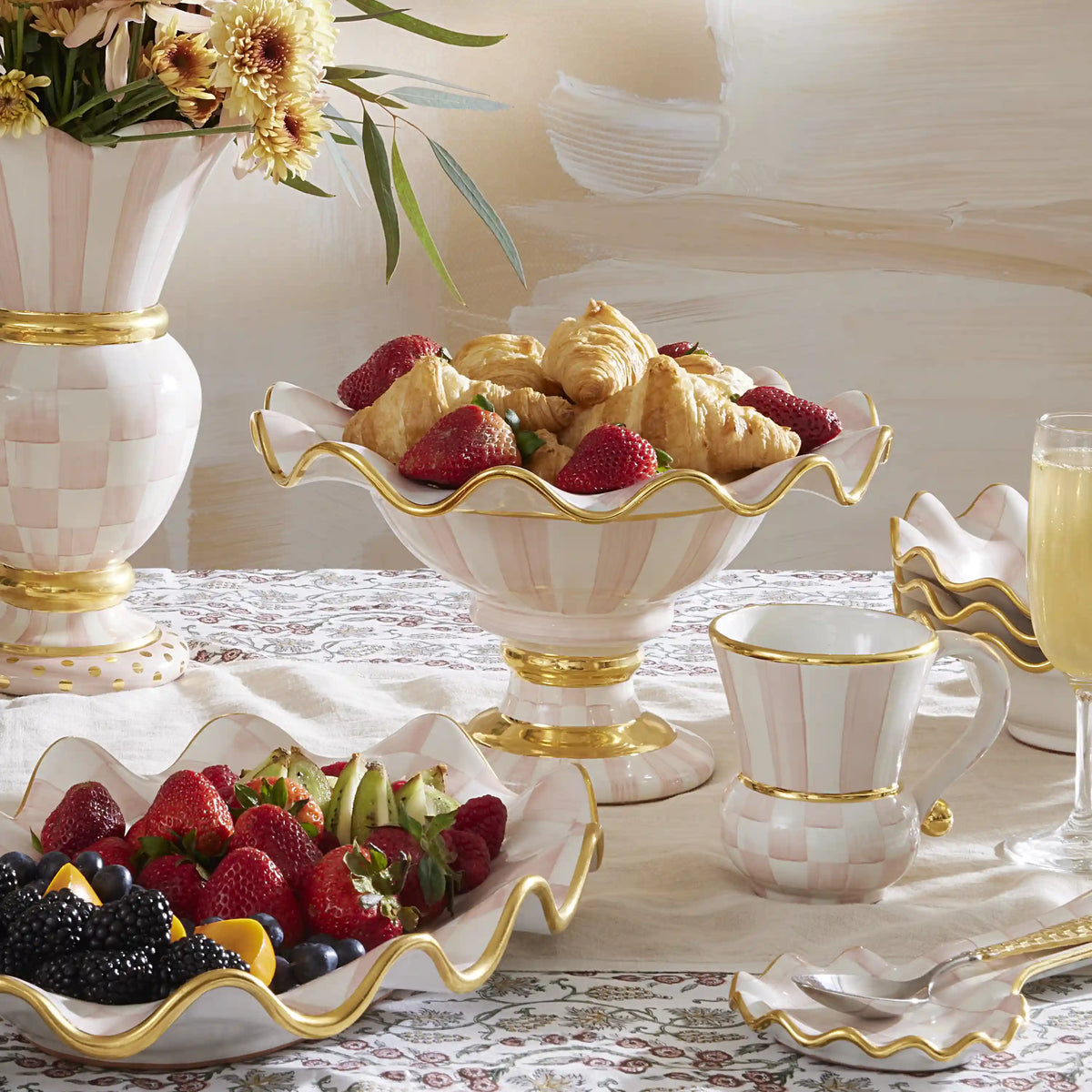 Courtly Check Ceramic Compote