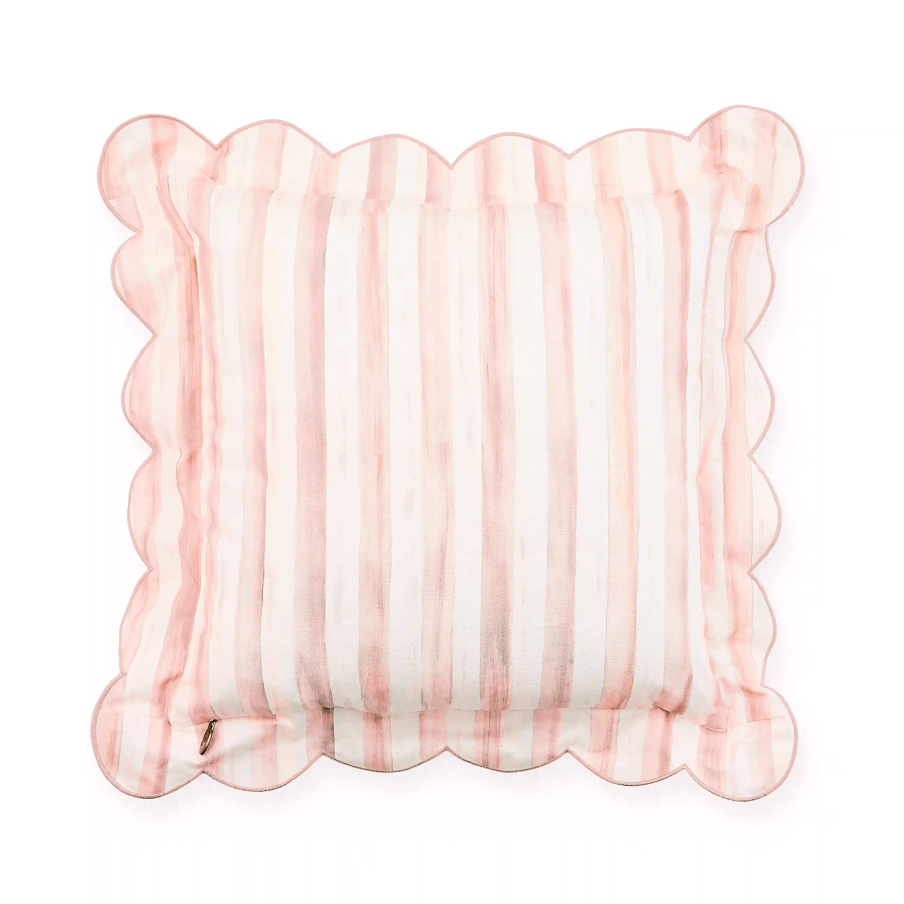 Rosy Check Reversible Scalloped Lumbar Throw Pillow