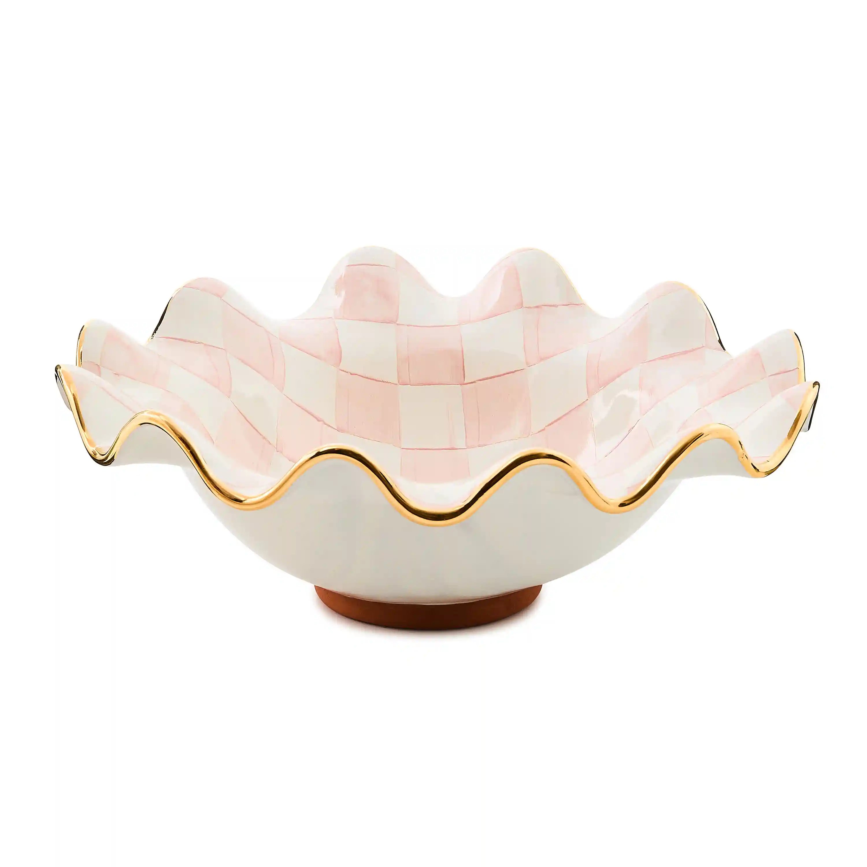Courtly Check Medium Ceramic Fluted Serving Bowl