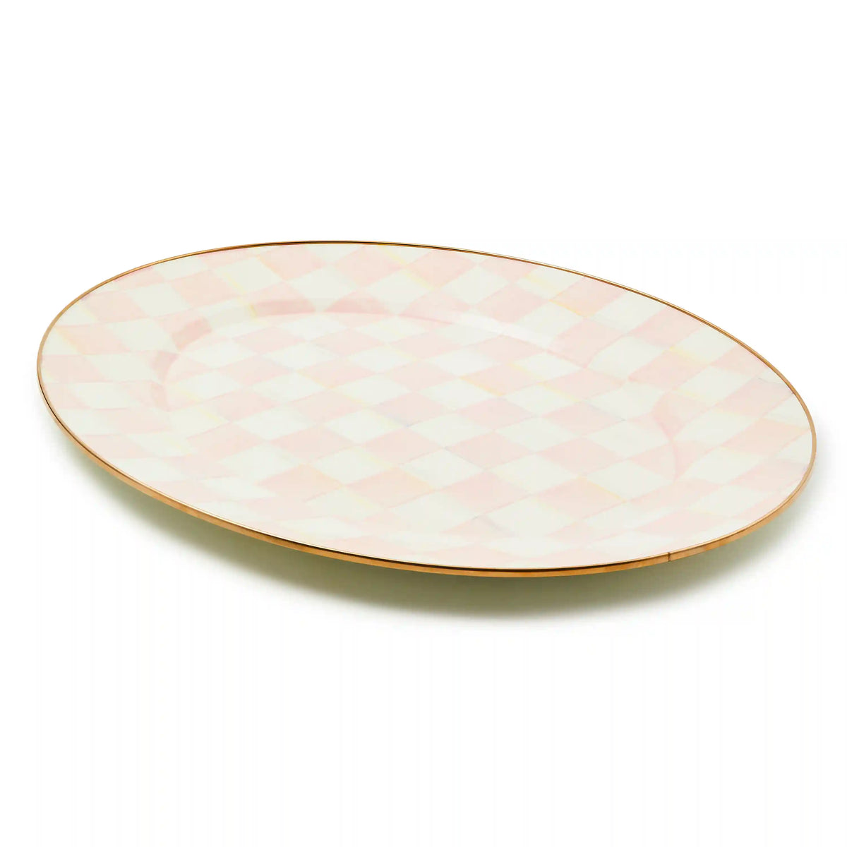 Mocha Check Large Oval Platter
