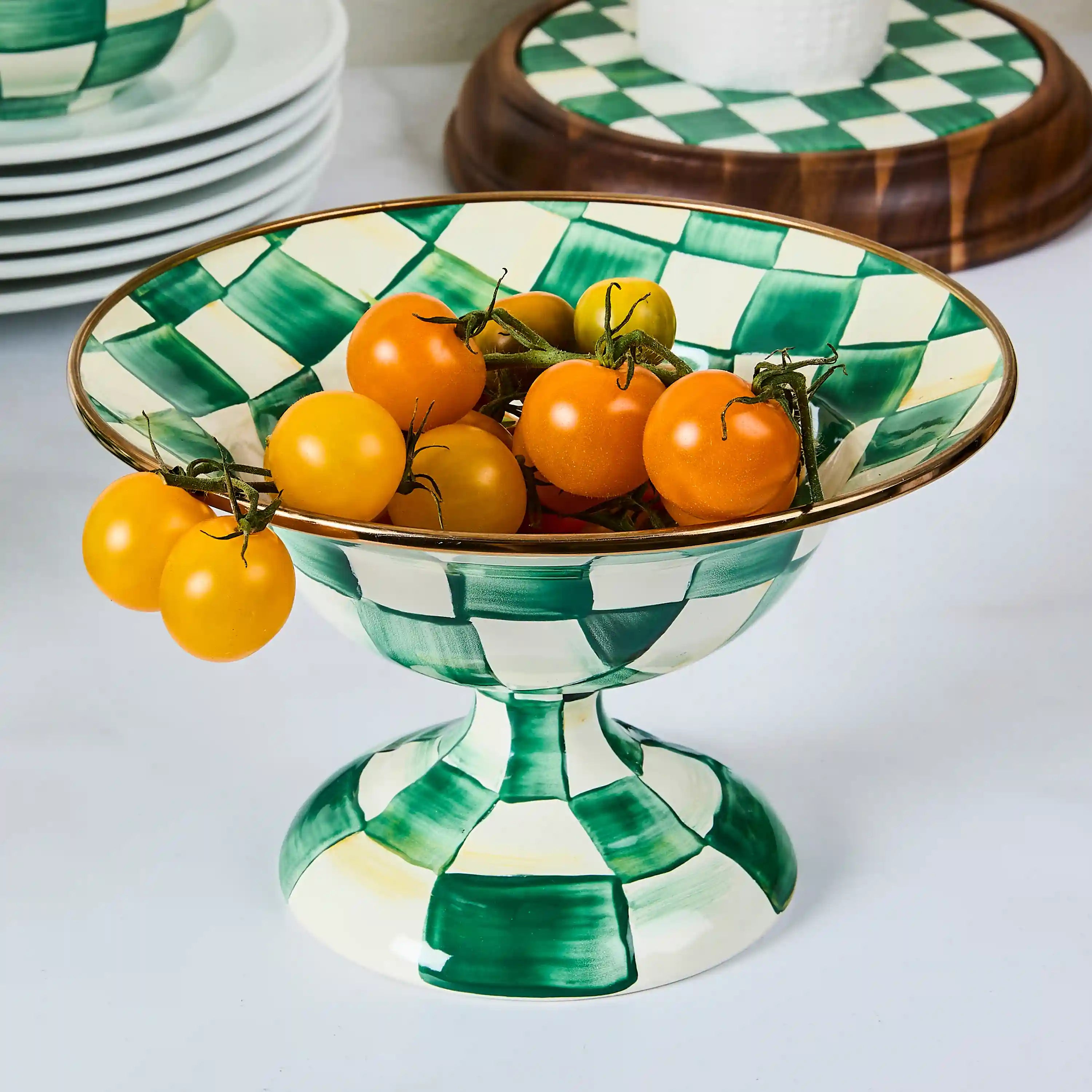 Mocha Check Small Compote