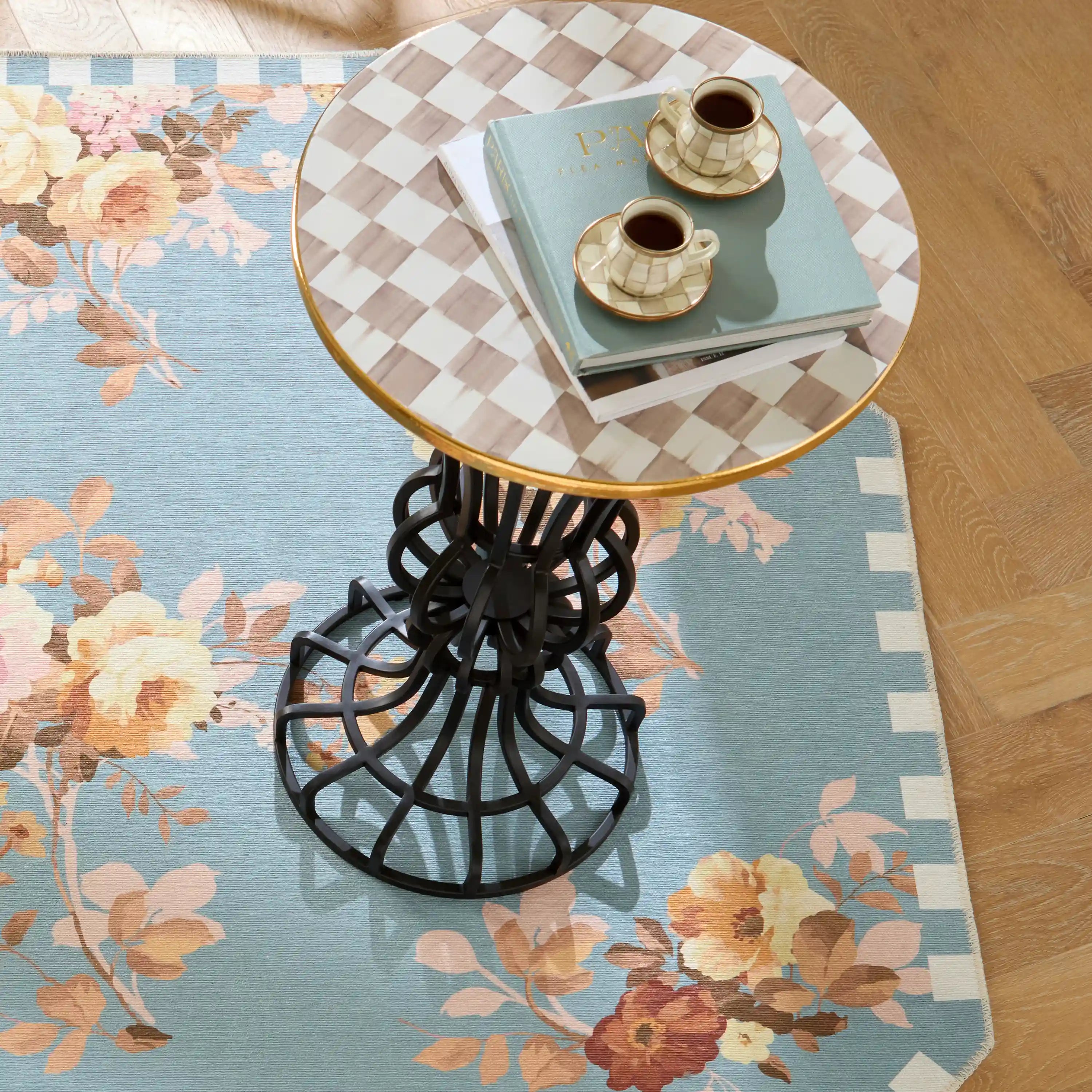 Courtly Check Pedestal Accent Table
