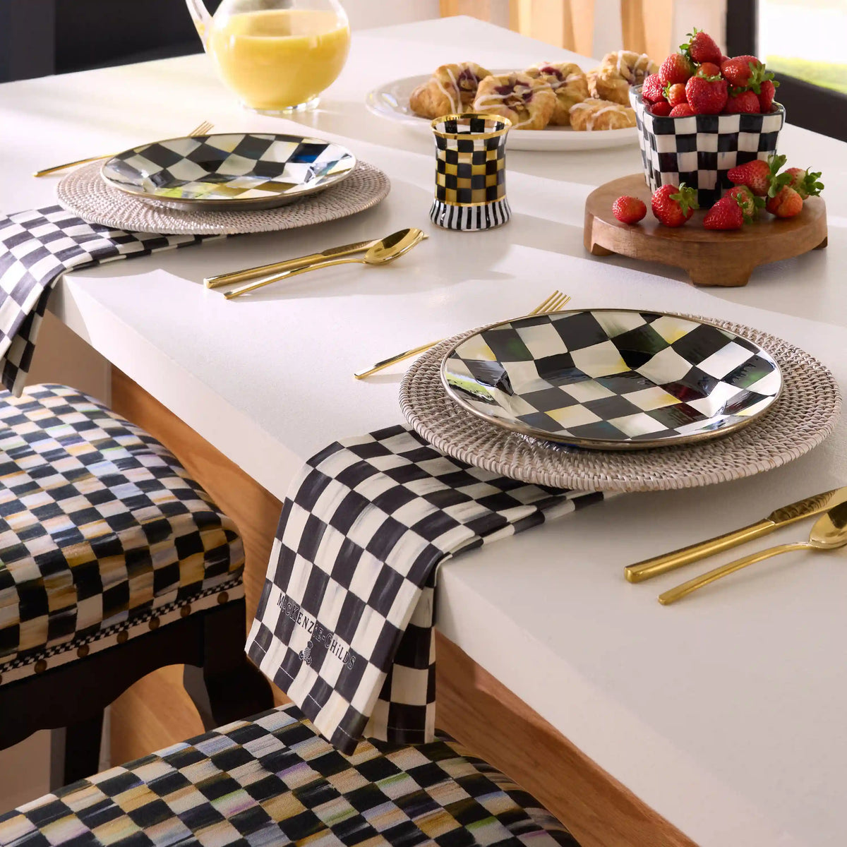 Rosy Check Dish Towel