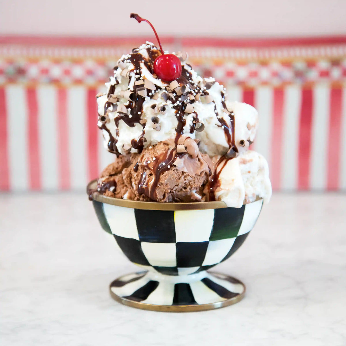 Sky Check Ice Cream Dish