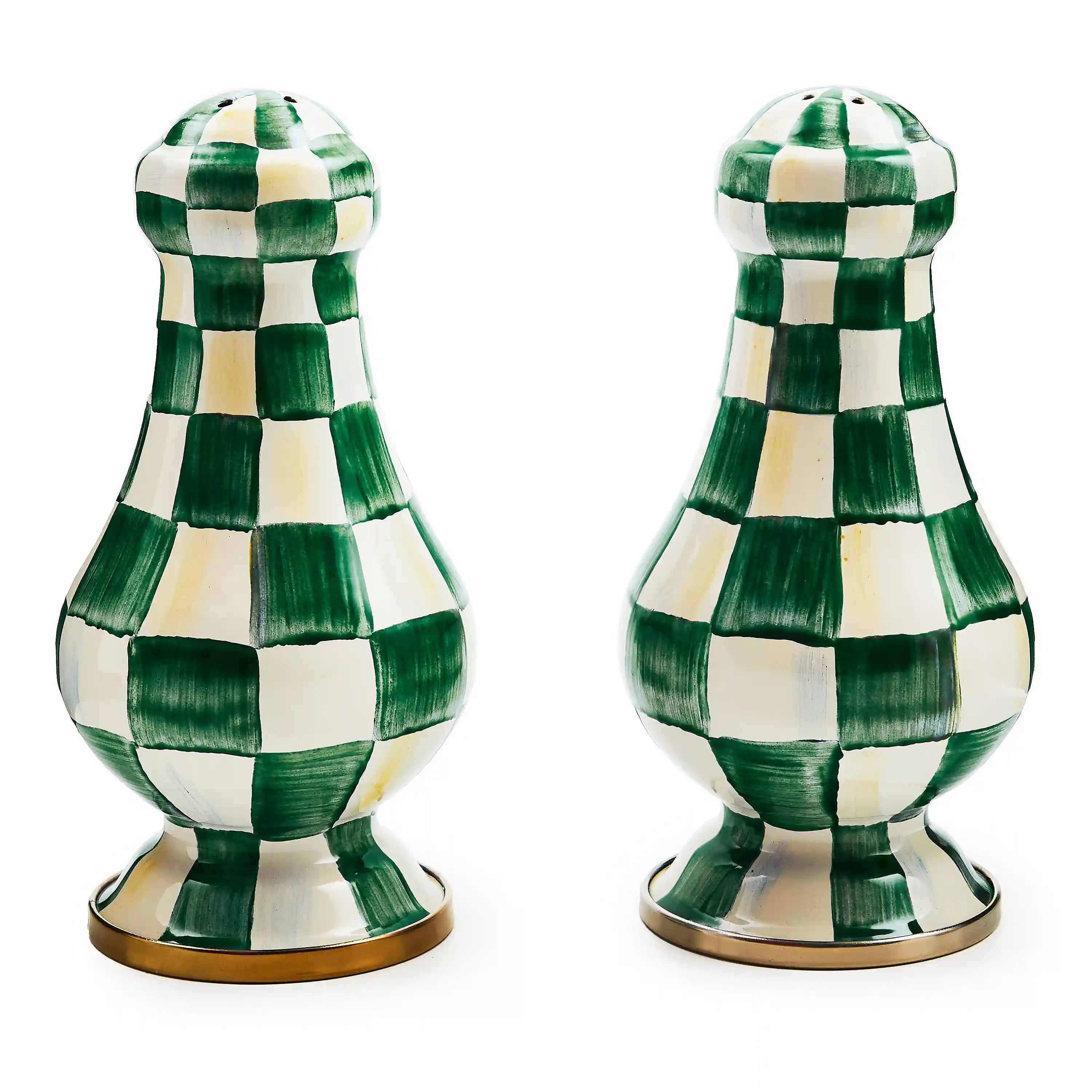 Sterling Check Salt & Pepper Shakers