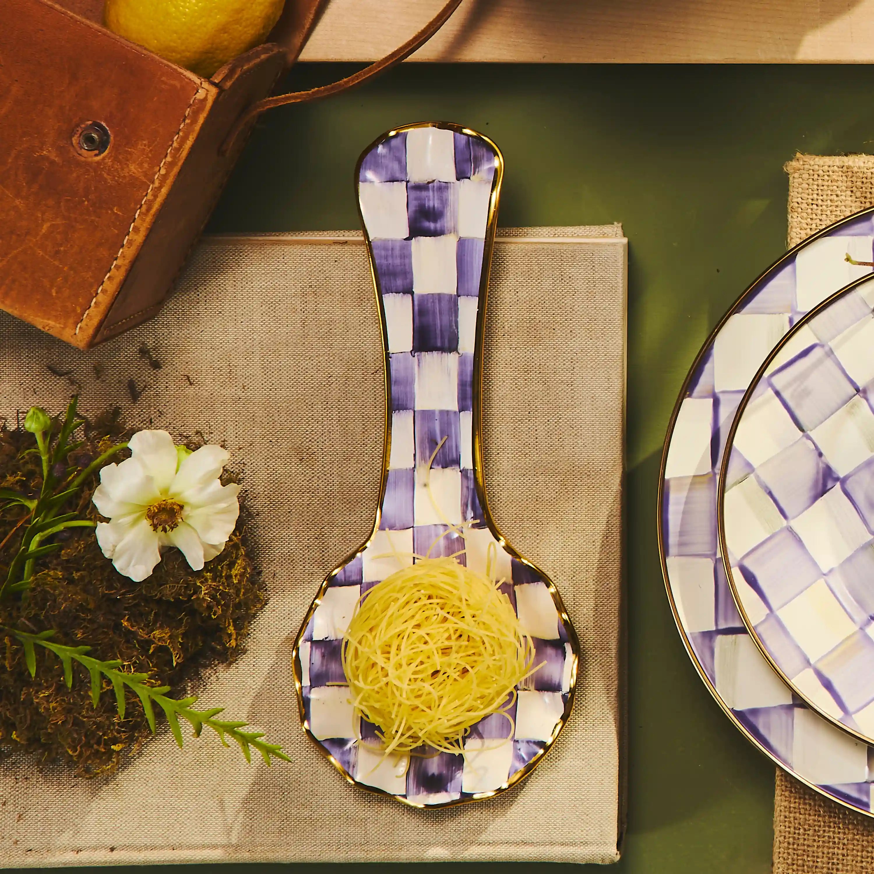 Courtly Check Ceramic Spoon Rest