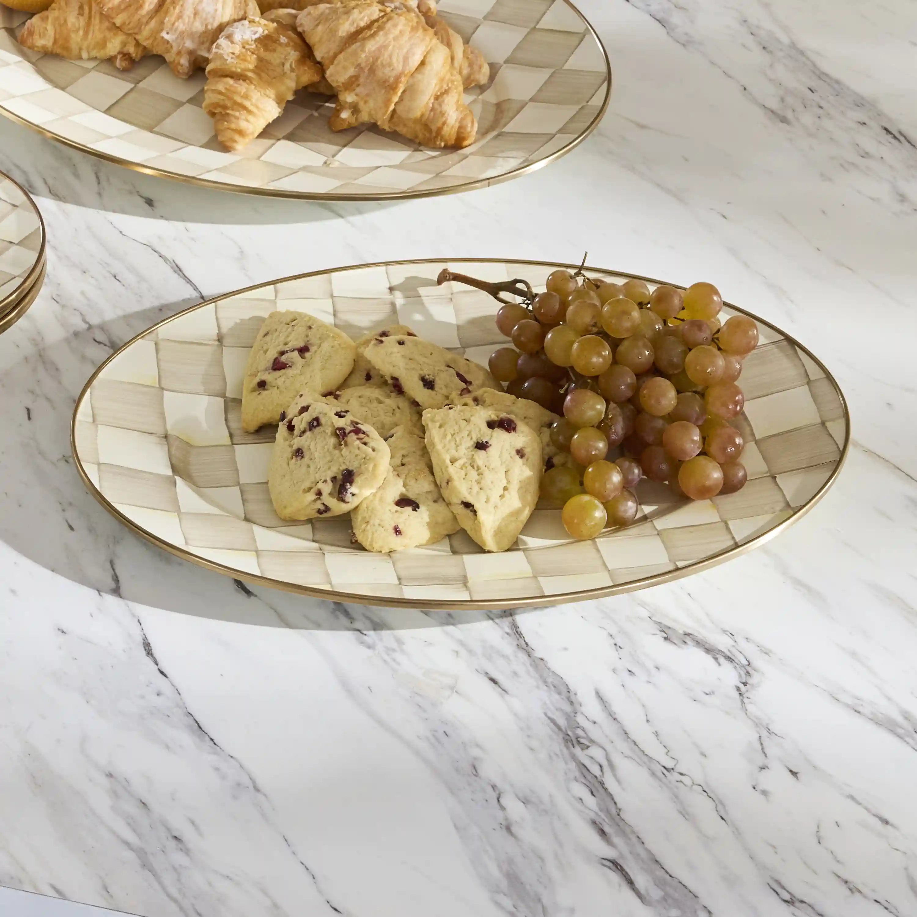 Emerald Check Small Oval Platter