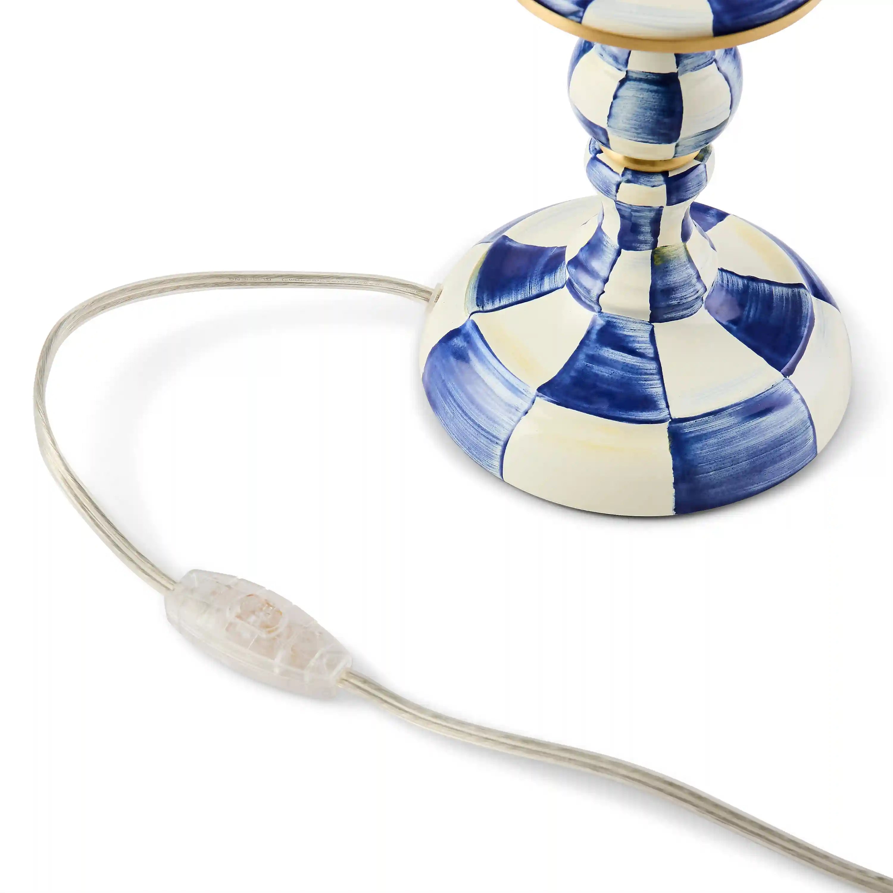 Sterling Check Candlestick Lamp