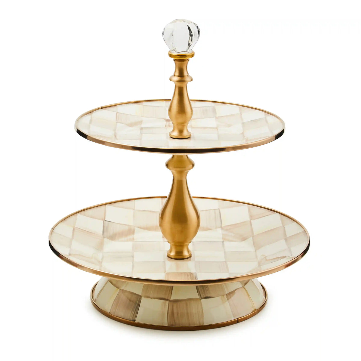 Emerald Check Three Tier Sweet Stand
