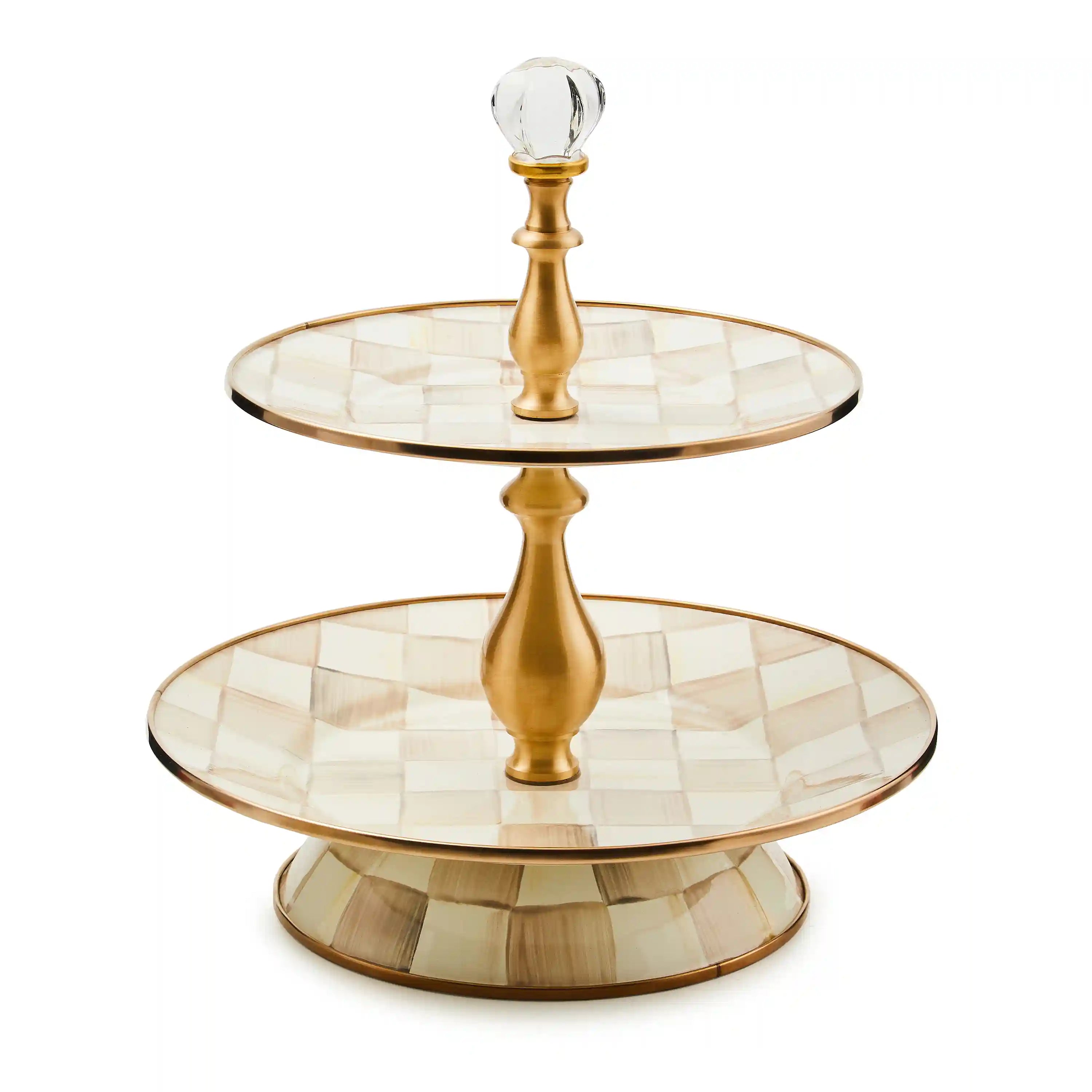 Mocha Check Three Tier Sweet Stand