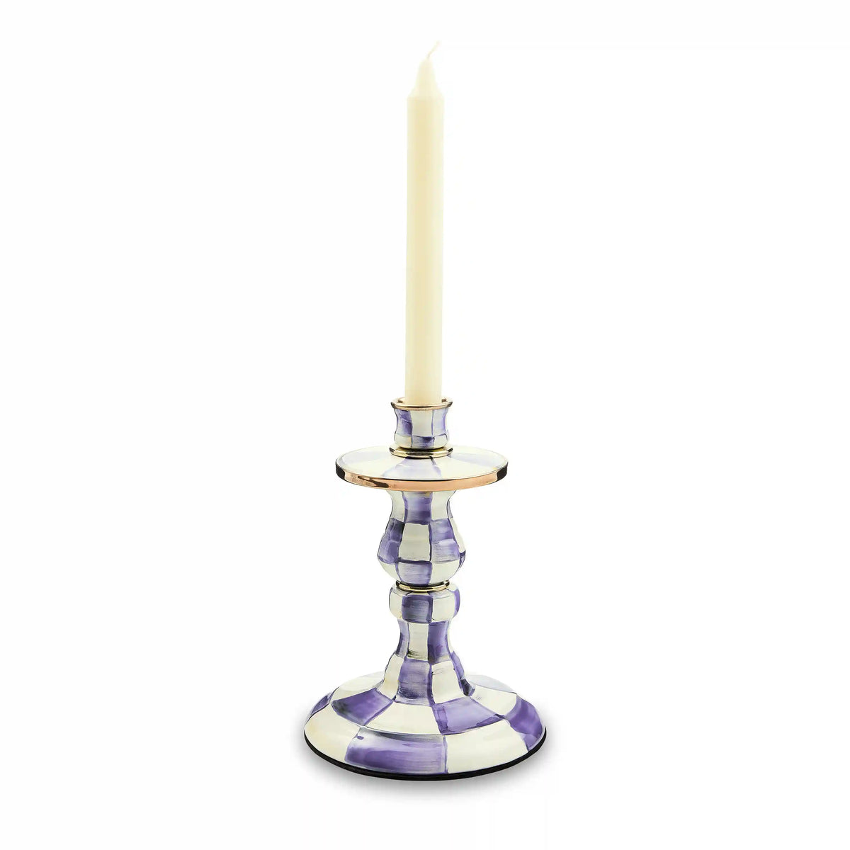 Emerald Check Medium Candlestick