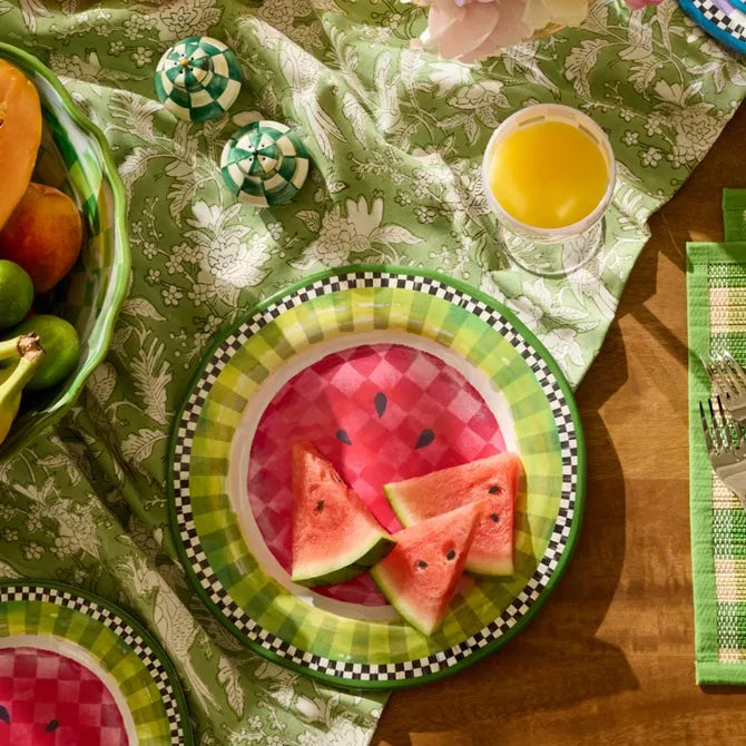 Watermelon Melamine Dinner Plates, Set of 4