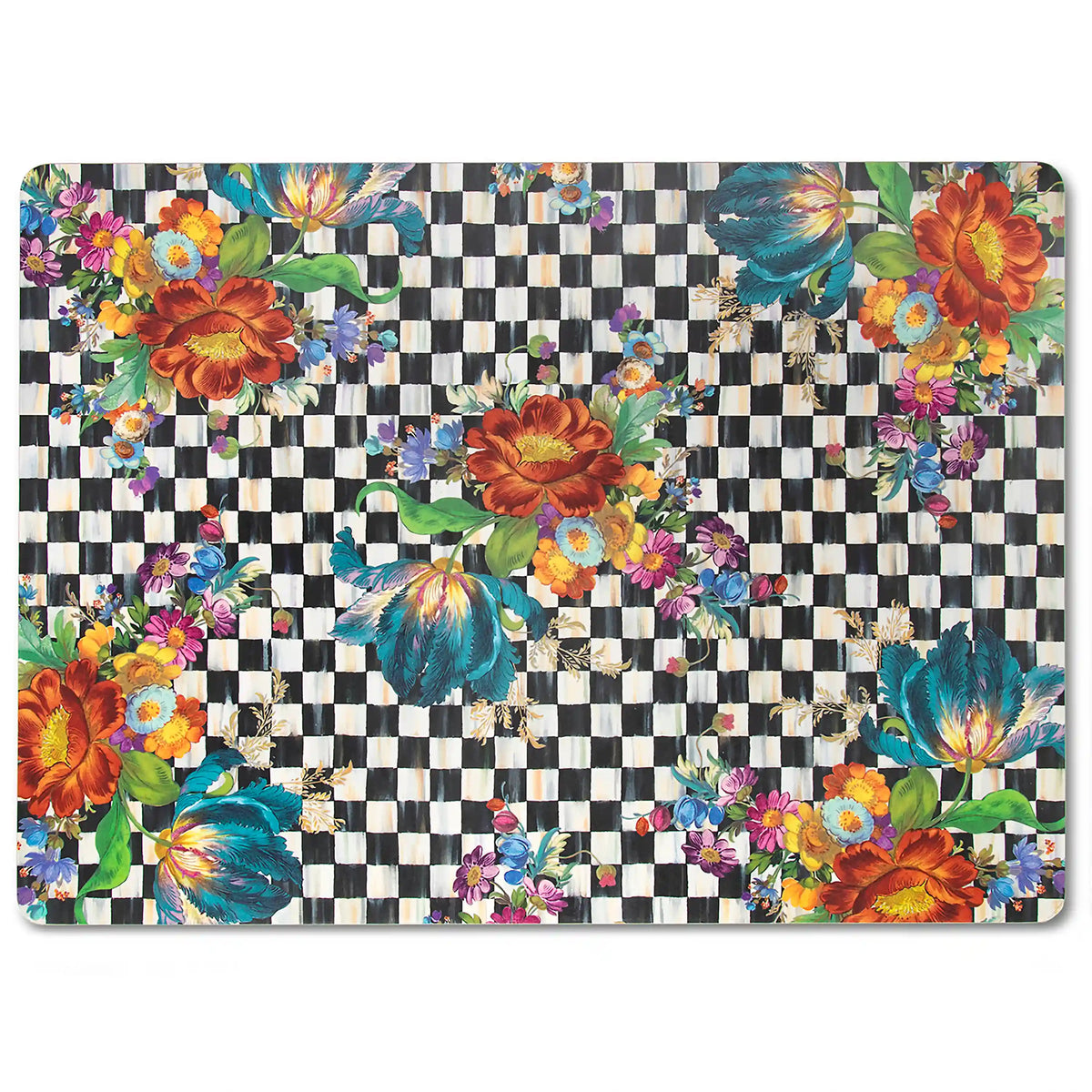 Violet Check Cork Back Placemats, Set of 4