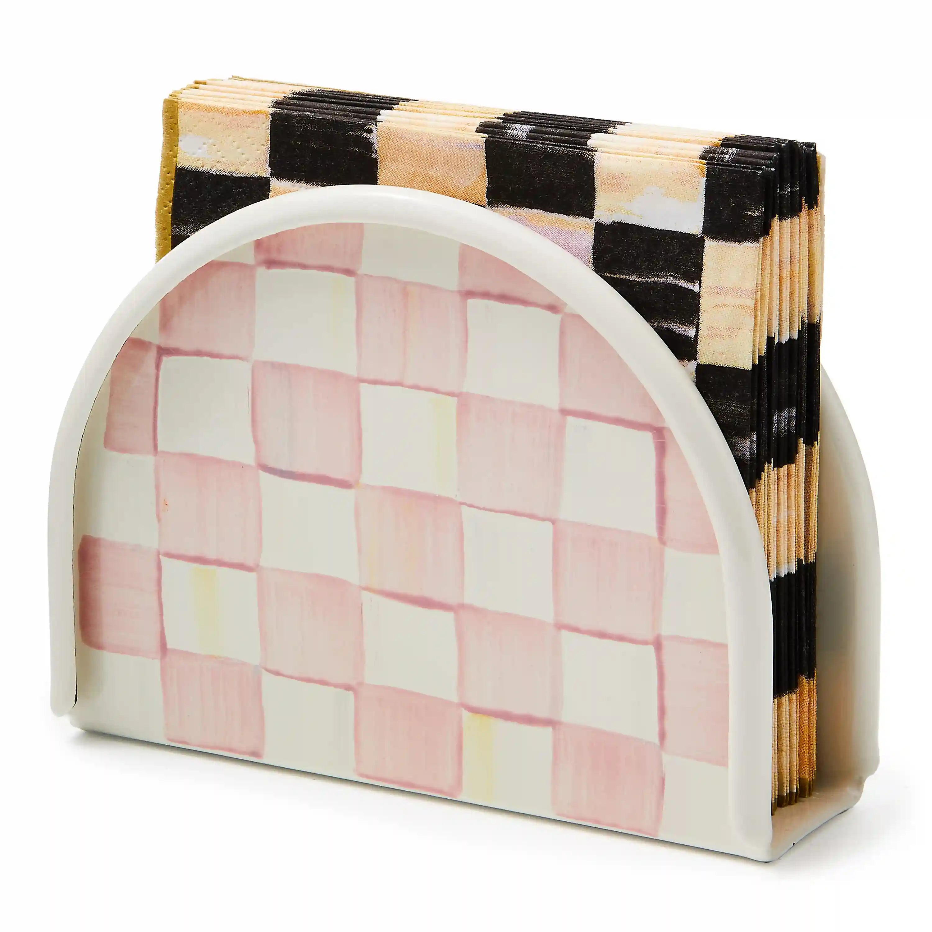 Violet Check Napkin Holder