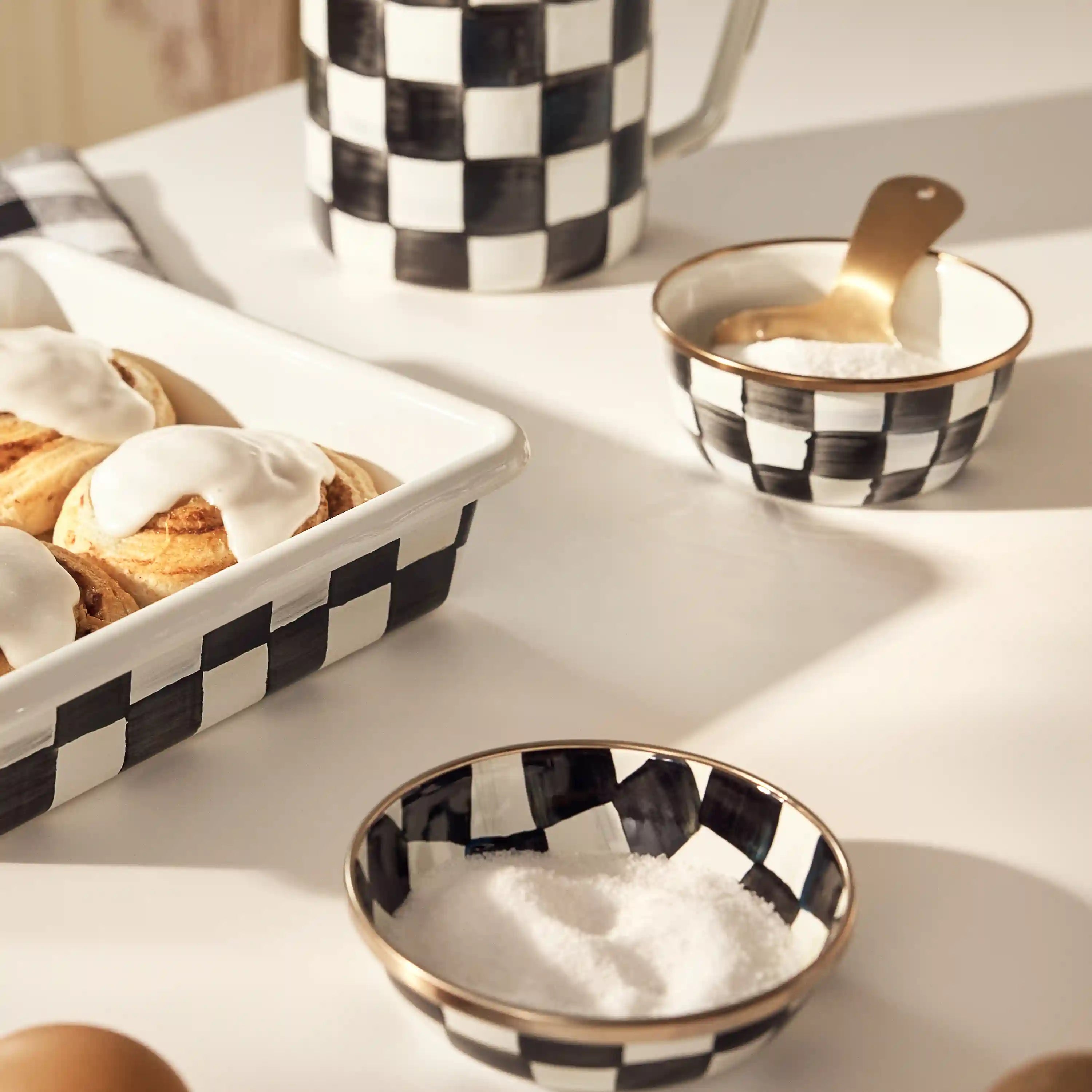 Emerald Check Relish Dish