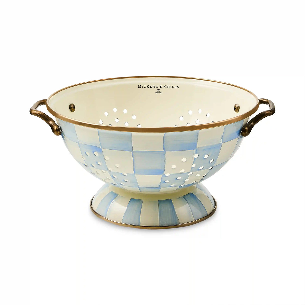 Violet Check Large Colander