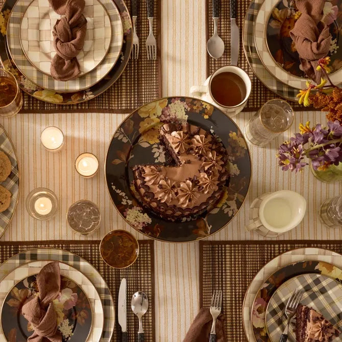 Wild Rose Brown Small Pedestal Platter