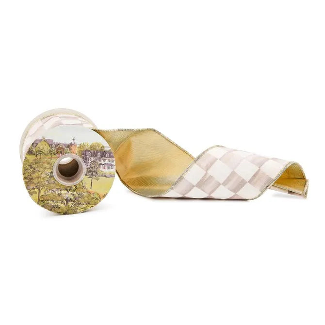 Mocha Check 4" Ribbon