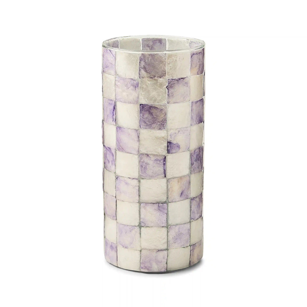 Sterling Check Capiz Small Vase
