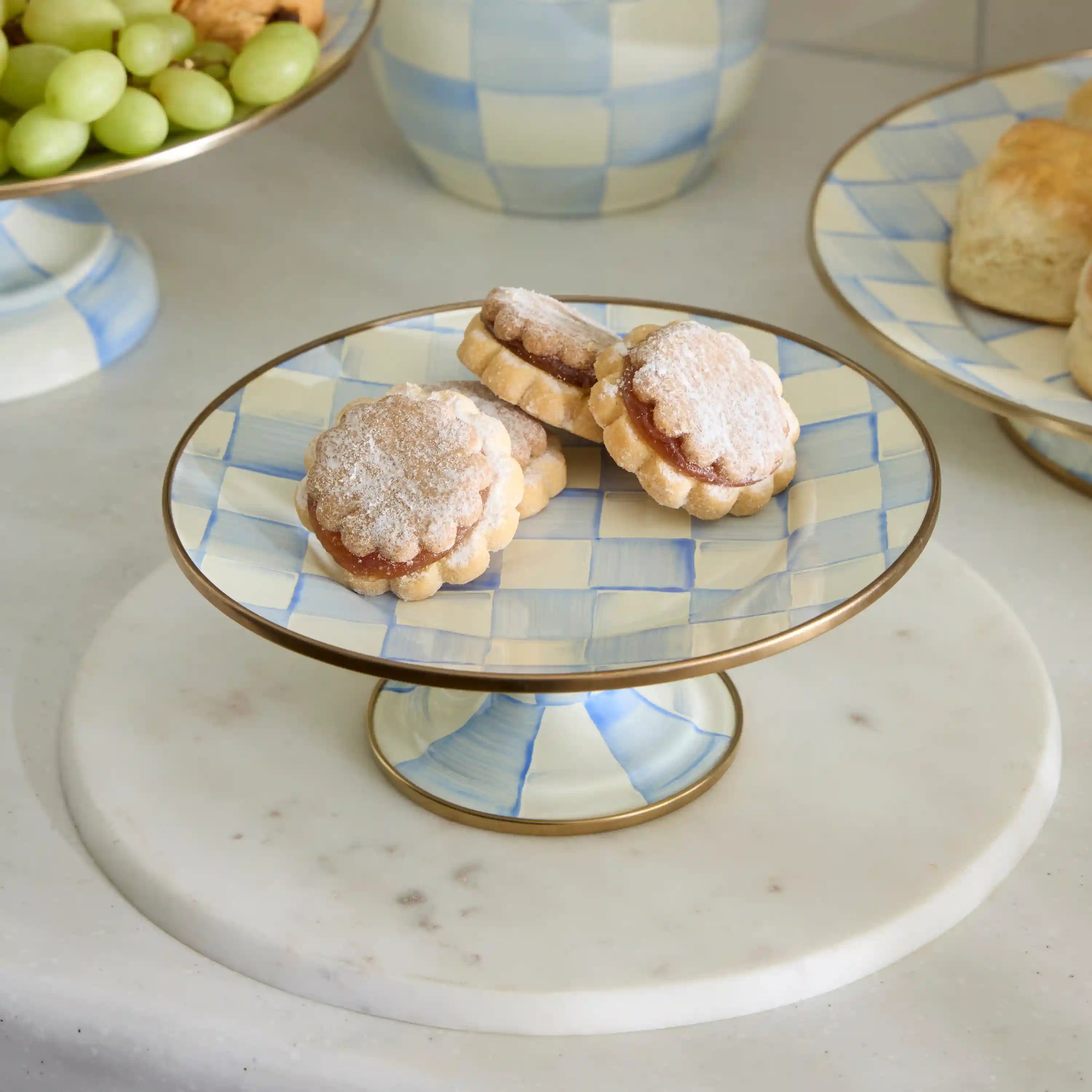 Courtly Check Large Pedestal Platter