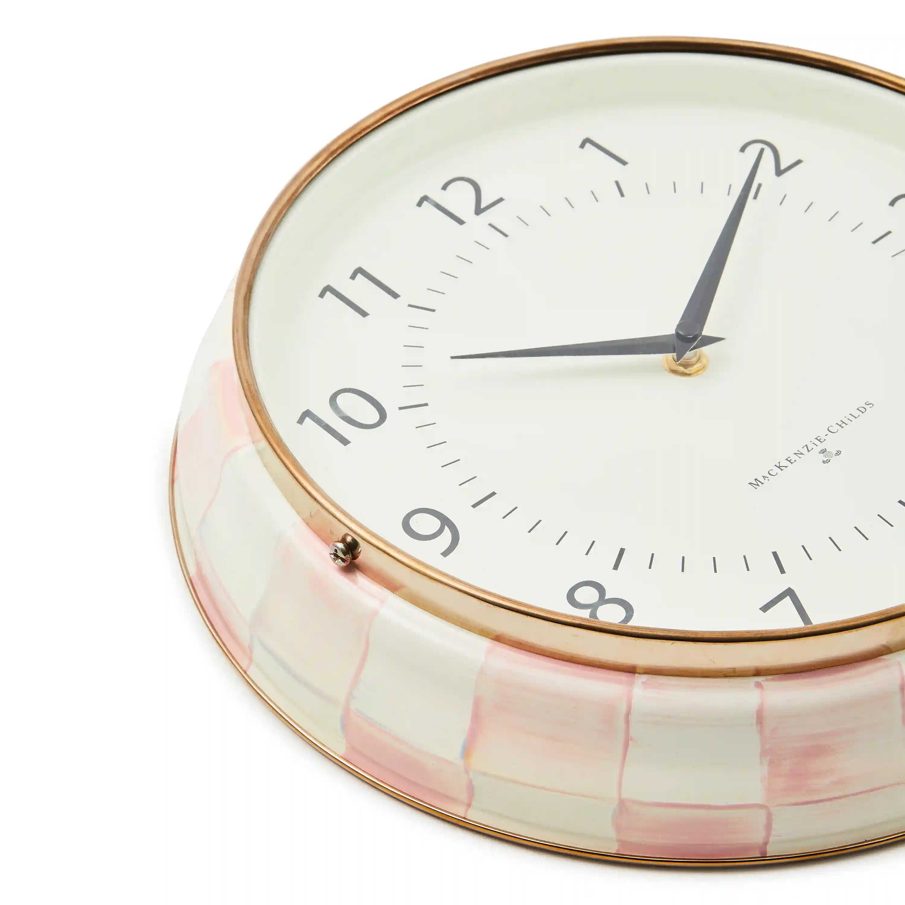 Violet Check School Wall Clock