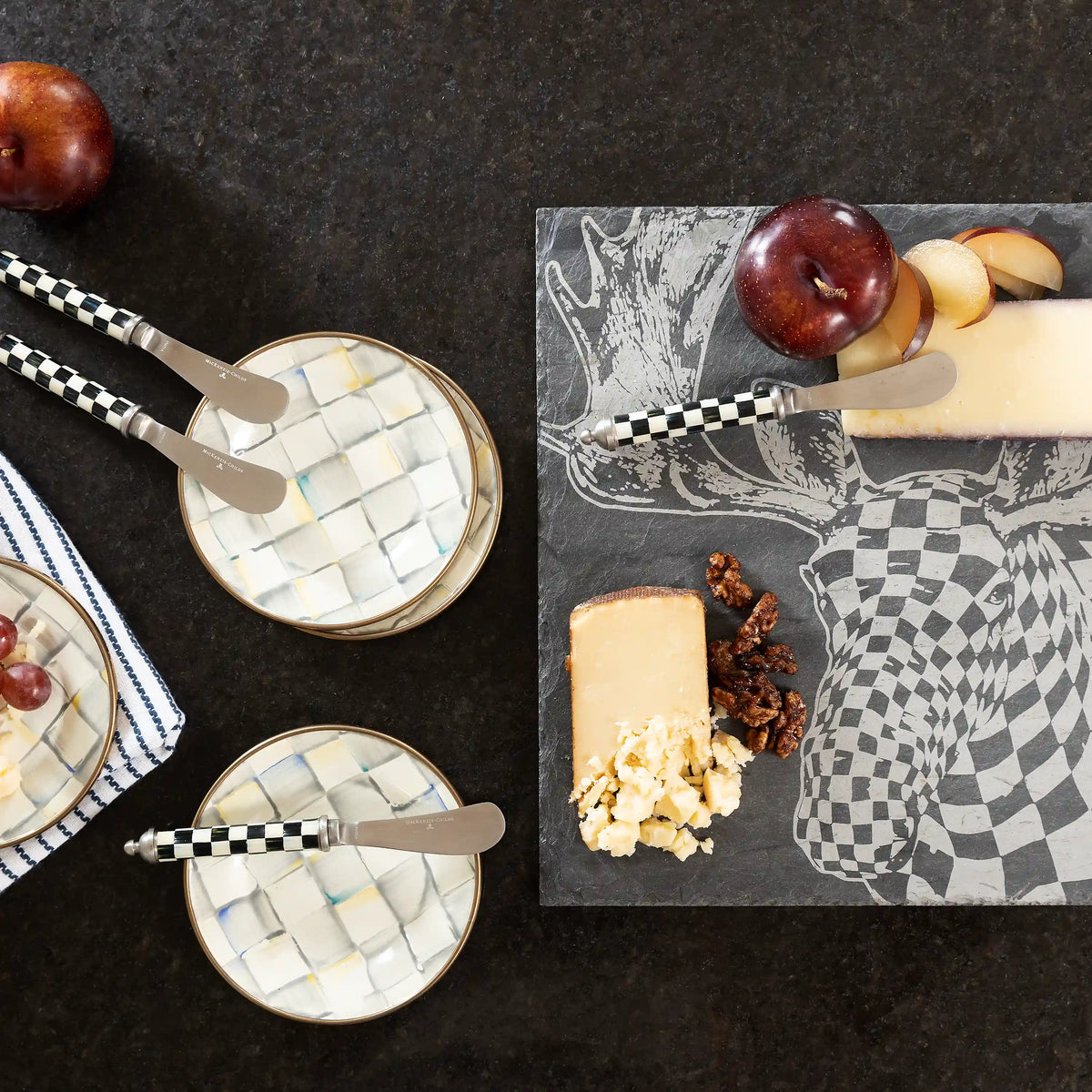 Courtly Check Appetizer Plates, Set of 4