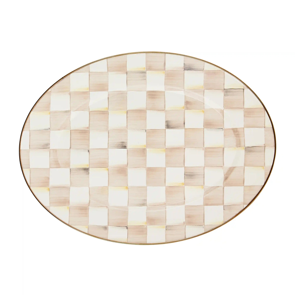 Emerald Check Large Oval Platter