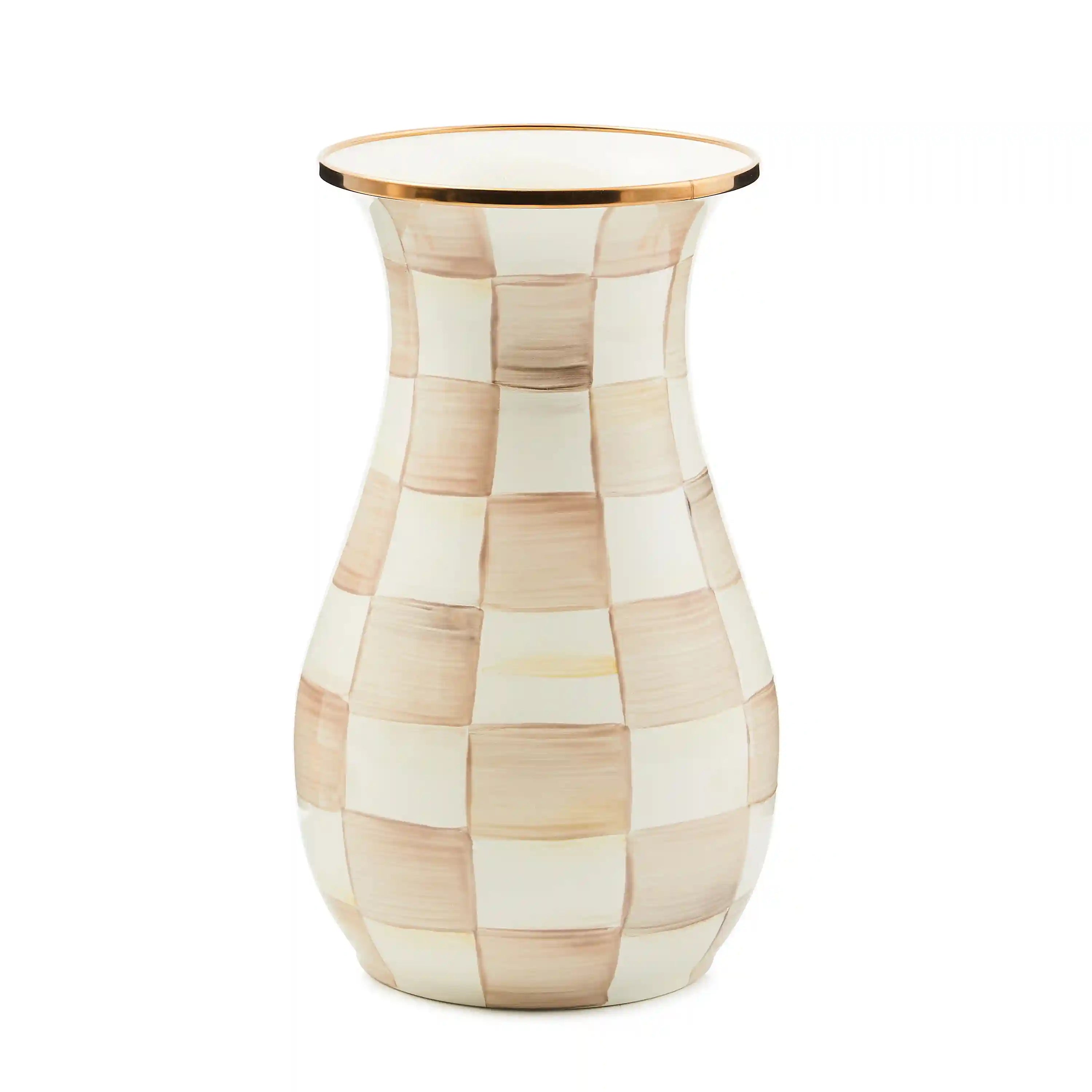 Sterling Check Tall Vase