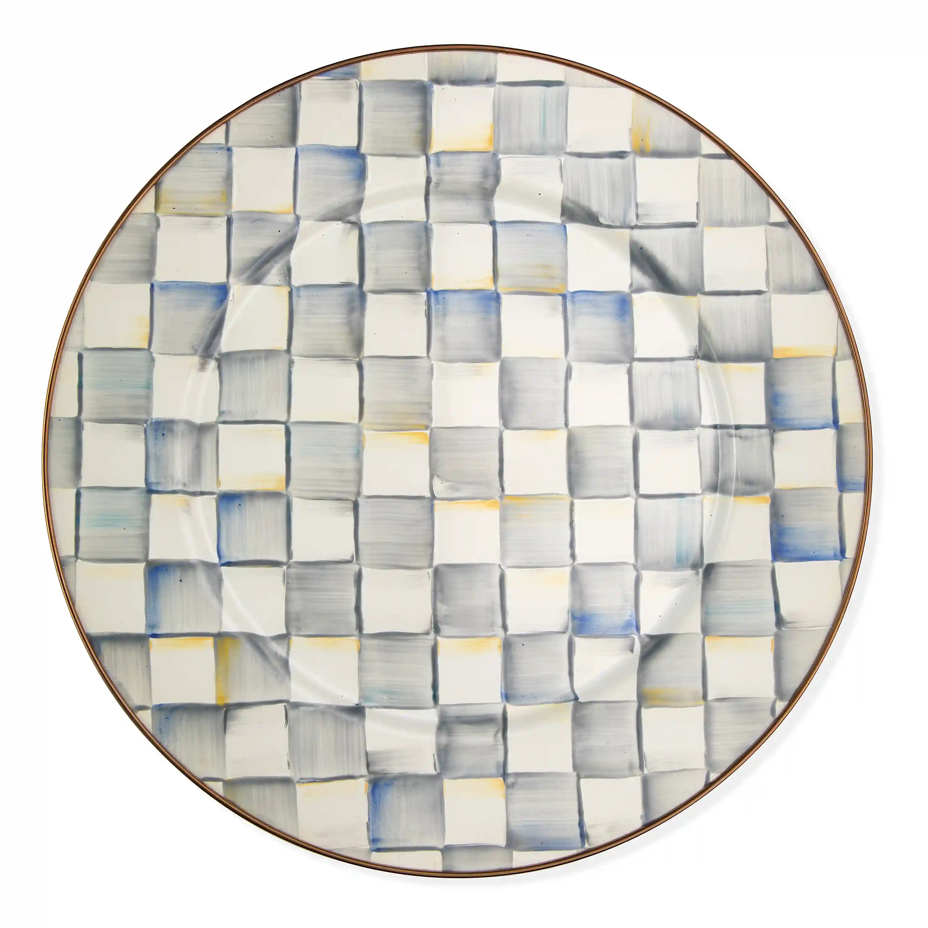 Violet Check Serving Platter