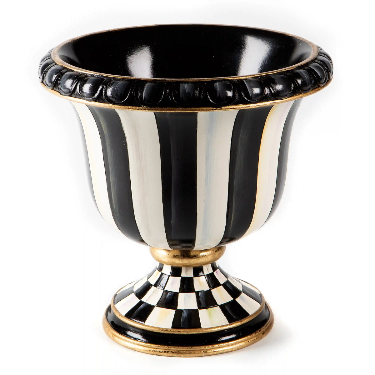 Violet Check Tabletop Pedestal Urn