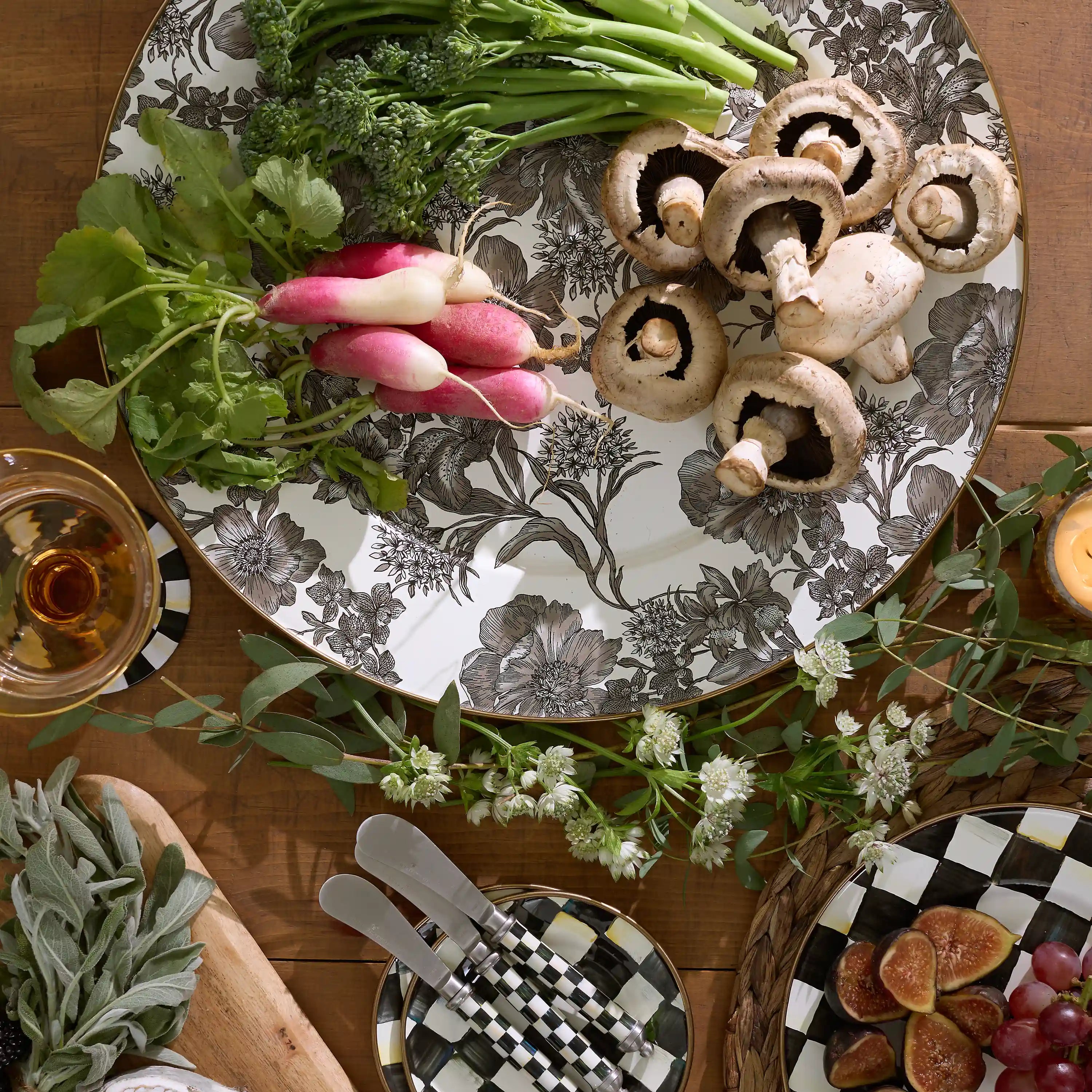 White Flower Market Serving Platter