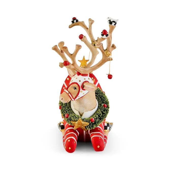 Patience Brewster Dash Away Sitting Prancer Reindeer Figure