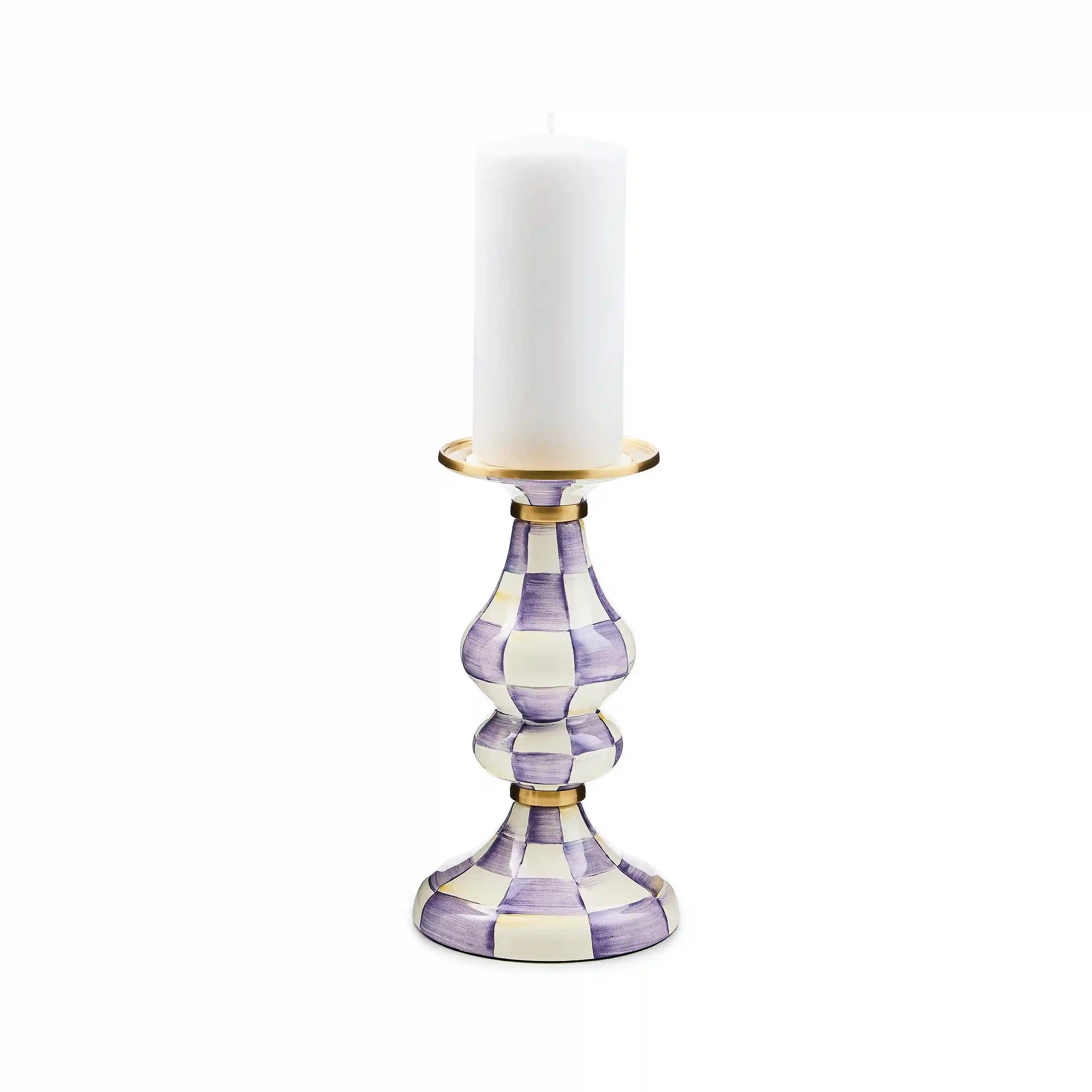 Courtly Check Large Pillar Candlestick