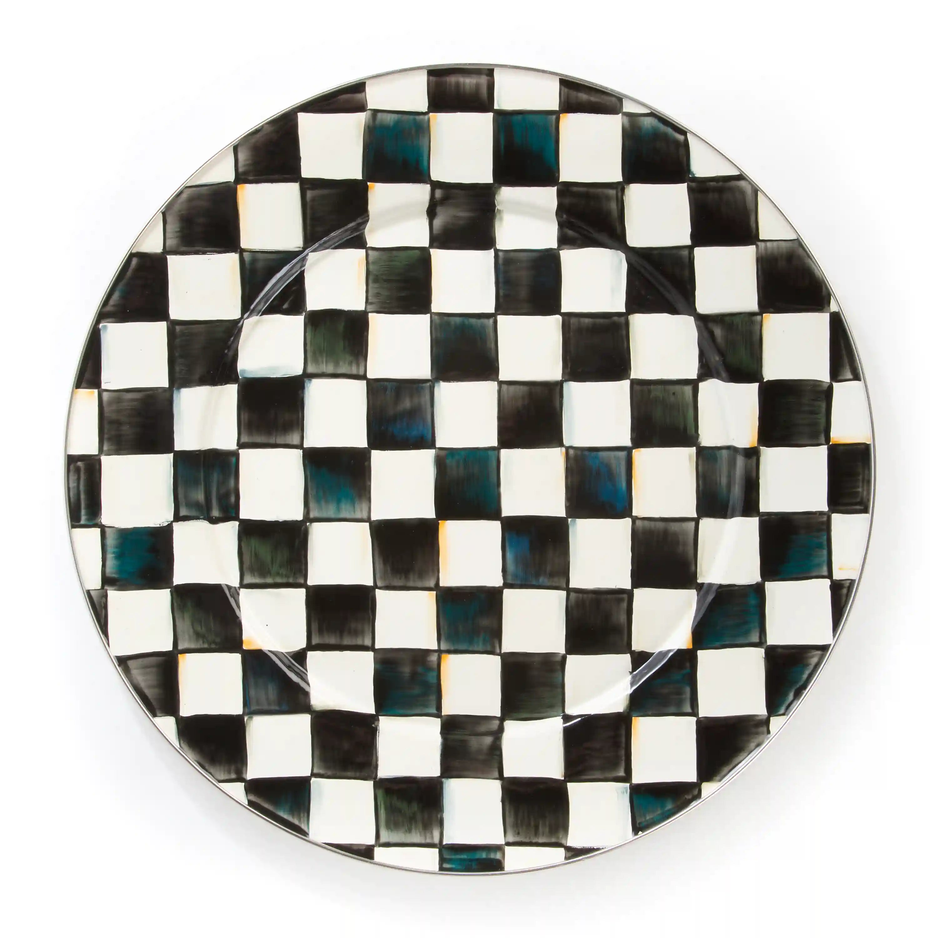 Emerald Check Serving Platter