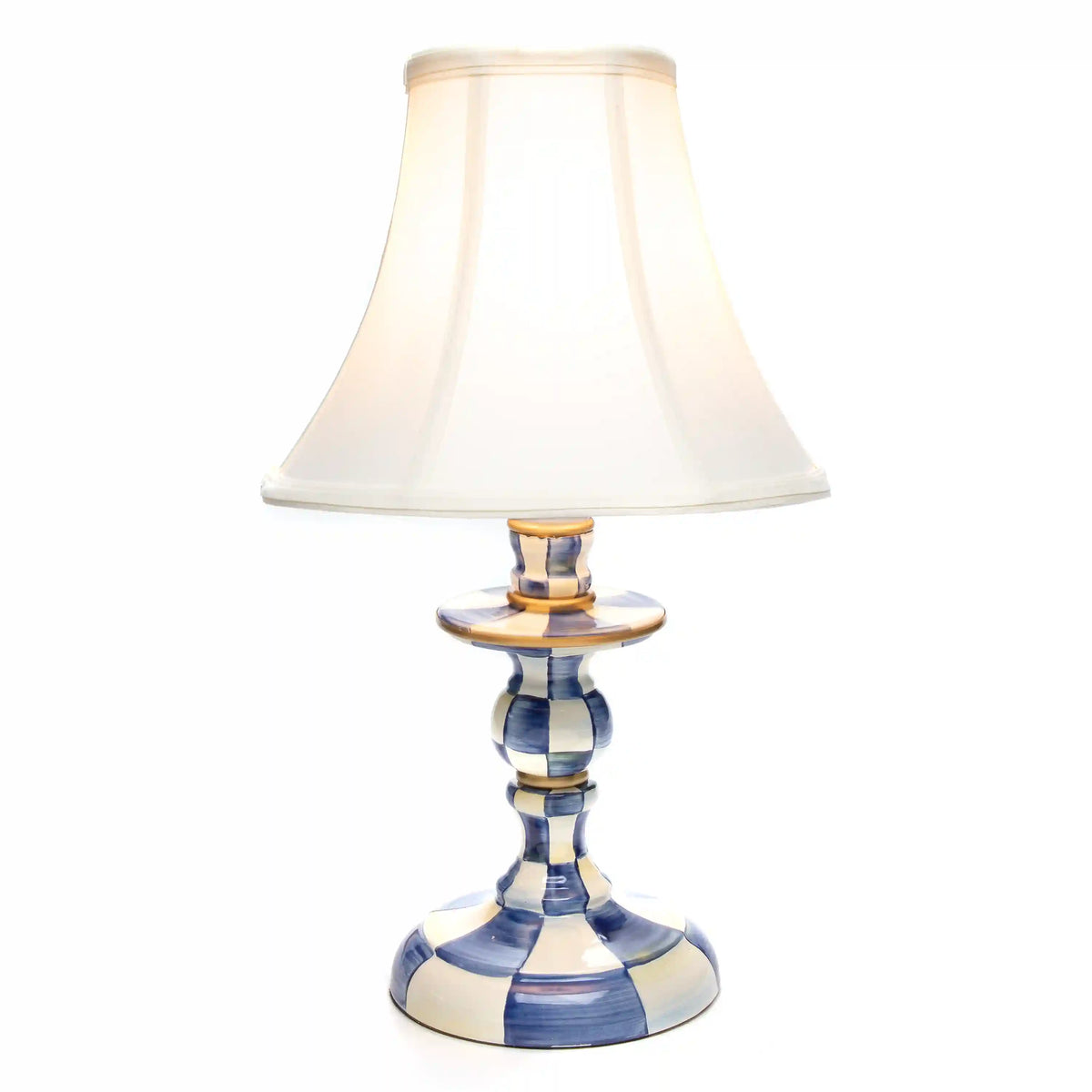 Violet Check Candlestick Lamp